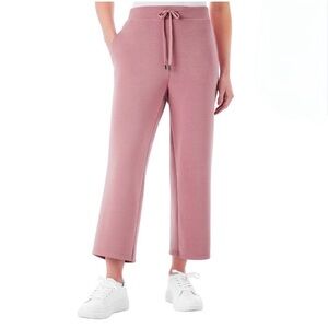 NWT Member's Mark Sandwash Wide Leg Crop Pants Elastic/Drawstring Waist Pockets